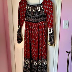 Xhilaration Gypsy Maroon & Black Dress